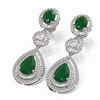 Image 3 : 15.82 ctw Emerald & Diamond Earrings 18K White Gold - REF-663K6Y