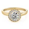 Image 1 : 1.15 ctw Certified VS/SI Diamond Halo Ring 18k Yellow Gold - REF-271H5R