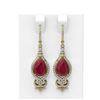 Image 1 : 8.53 ctw Ruby & Diamond Earrings 18K Yellow Gold - REF-245Y5X