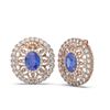 Image 2 : 13.11 ctw Tanzanite & Diamond Earrings 18K Rose Gold - REF-618A2N