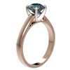 Image 3 : 1.46 ctw Certified Intense Blue Diamond Engagment Ring 10k Rose Gold - REF-171M8G