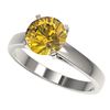 Image 1 : 2 ctw Certified Intense Yellow Diamond Engagment Ring 10k White Gold - REF-454H3R