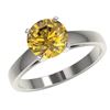 Image 2 : 2 ctw Certified Intense Yellow Diamond Engagment Ring 10k White Gold - REF-454H3R