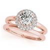 1 ctw Certified VS/SI Diamond 2pc Wedding Set Halo 14k Rose Gold - REF-138Y8X