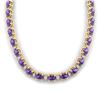 46.5 ctw Amethyst & VS/SI Diamond Eternity Necklace 10k Yellow Gold - REF-245K5Y