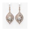 Image 1 : 2.78 ctw Diamond & Pearl Earrings 18K Rose Gold - REF-262K2Y