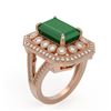 Image 2 : 7.11 ctw Certified Emerald & Diamond Victorian Ring 14K Rose Gold - REF-178R2K