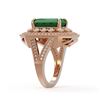 Image 3 : 7.11 ctw Certified Emerald & Diamond Victorian Ring 14K Rose Gold - REF-178R2K