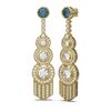 Image 2 : 6.09 ctw Intense Blue Diamond Earrings 18K Yellow Gold - REF-804A2N