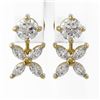 Image 2 : 1.5 ctw Marquise Cut Diamond Designer Earrings 18K Yellow Gold - REF-197M8G