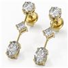Image 1 : 1.85 ctw Oval Cut Diamond Designer Earrings 18K Yellow Gold - REF-228W8H