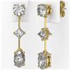 Image 3 : 1.85 ctw Oval Cut Diamond Designer Earrings 18K Yellow Gold - REF-228W8H