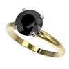 Image 1 : 2.59 ctw Fancy Black Diamond Solitaire Engagment Ring 10k Yellow Gold - REF-57W8H