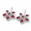 Image 3 : 31.28 ctw Ruby Diamond Earrings 18K White Gold - REF-687M3G