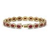 Image 2 : 15.2 ctw Ruby & Diamond Micro Pave Halo Bracelet 10k Yellow Gold - REF-300A2N