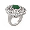 Image 1 : 6.41 ctw Emerald & Diamond Ring 18K White Gold - REF-323H6R