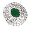 Image 3 : 6.41 ctw Emerald & Diamond Ring 18K White Gold - REF-323H6R