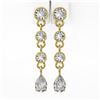 Image 2 : 2 ctw Pear Cut Diamond Designer Earrings 18K Yellow Gold - REF-239R9K