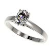 Image 1 : 1 ctw Certified VS/SI Quality Oval Diamond Solitaire Ring 10k White Gold - REF-243F2M