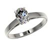 Image 2 : 1 ctw Certified VS/SI Quality Oval Diamond Solitaire Ring 10k White Gold - REF-243F2M