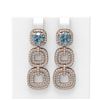6.32 ctw Aquamarine & Diamond Earrings 18K Rose Gold - REF-329A6N
