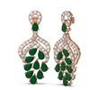 Image 2 : 13.02 ctw Emerald & Diamond Earrings 18K Rose Gold - REF-340W4H