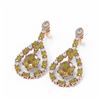 Image 3 : 21.06 ctw Canary Citrine & Diamond Earrings 18K Rose Gold - REF-444G4W