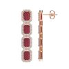Image 2 : 12.33 ctw Ruby & Diamond Micro Pave Halo Earrings 10k Rose Gold - REF-168Y2X