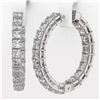 Image 3 : 5.6 ctw Princess Cut Diamond Designer Earrings 18K White Gold - REF-590R9K