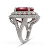 Image 3 : 13.85 ctw Certified Ruby & Diamond Victorian Ring 14K White Gold - REF-286A2N