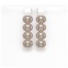 Image 1 : 5.92 ctw Oval Cut Diamond Micro Pave Earrings 18K Rose Gold - REF-821Y2X