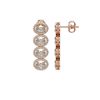 Image 2 : 5.92 ctw Oval Cut Diamond Micro Pave Earrings 18K Rose Gold - REF-821Y2X