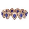 Image 2 : 56.04 ctw Sapphire & Diamond Victorian Bracelet 14K Rose Gold - REF-1418Y2X