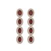 Image 1 : 6.2 ctw Garnet & Diamond Micro Pave Halo Earrings 10k Rose Gold - REF-143M6G