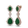 Image 2 : 11.26 ctw Emerald & Diamond Earrings 18K Rose Gold - REF-245M5G