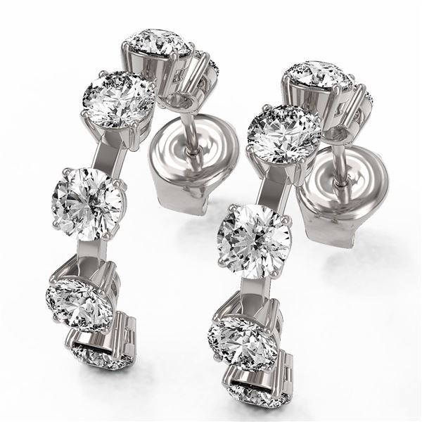 4 ctw Diamond Designer Earrings 18K White Gold - REF-425H3R