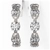 Image 2 : 4 ctw Diamond Designer Earrings 18K White Gold - REF-425H3R