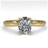 Image 1 : 1 ctw Oval Cut VS/SI Diamond Engagment Designer Ring 14k Yellow Gold - REF-236M3G