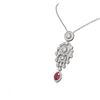Image 2 : 7.24 ctw Ruby & Diamond Necklace 18K White Gold - REF-700W2H