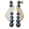 Image 2 : 1.55 ctw Diamond & Pearl Earrings 18K Yellow Gold - REF-217A8N