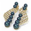 Image 3 : 1.55 ctw Diamond & Pearl Earrings 18K Yellow Gold - REF-217A8N