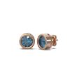 Image 2 : 2 ctw Intense Blue Diamond Earrings 18K Rose Gold - REF-316R4K