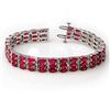 Image 1 : 30.26 ctw Ruby & Diamond Bracelet 14k White Gold - REF-509K3Y