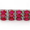 Image 2 : 30.26 ctw Ruby & Diamond Bracelet 14k White Gold - REF-509K3Y