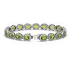Image 2 : 13.87 ctw Peridot & Diamond Micro Pave Halo Bracelet 10k White Gold - REF-263Y6X