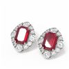 Image 3 : 16.56 ctw Ruby & Diamond Earrings 18K White Gold - REF-527X3A