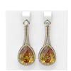 Image 1 : 20.9 ctw Canary Citrine & Diamond Earrings 18K Yellow Gold - REF-324A8N