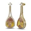 Image 2 : 20.9 ctw Canary Citrine & Diamond Earrings 18K Yellow Gold - REF-324A8N