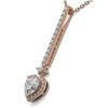Image 3 : 1.3 ctw Heart Diamond Designer Necklace 18K Rose Gold - REF-208M6G