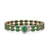 Image 1 : 30.12 ctw Emerald & Diamond Bracelet 14K Rose Gold - REF-336H4R